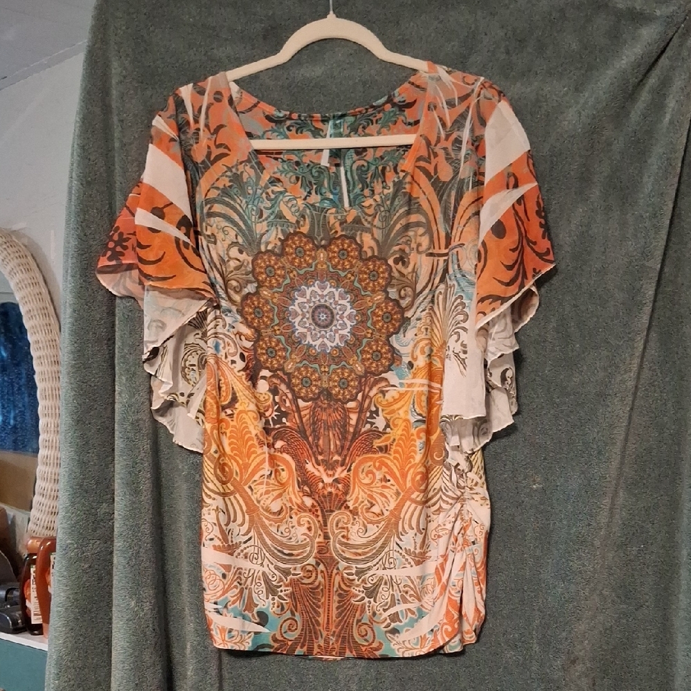 Orange Multicolor Blouse